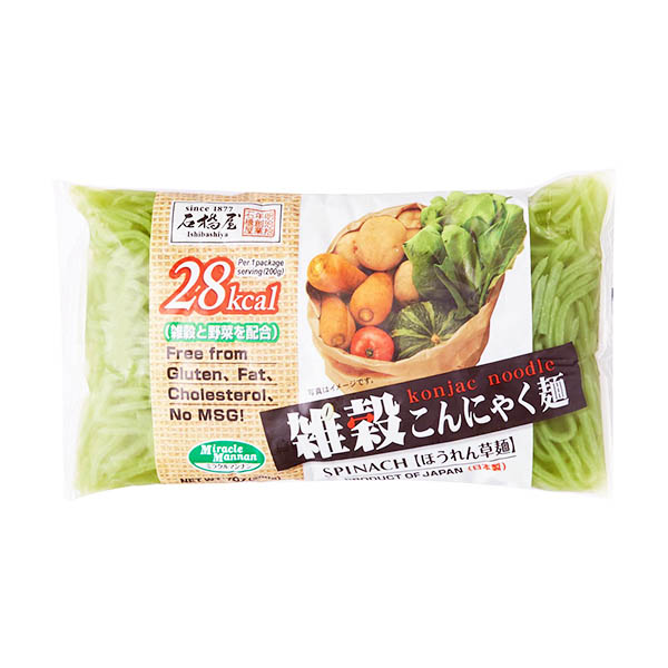 Noodles di Konjac agli Spinaci 200g, Ishibashiya